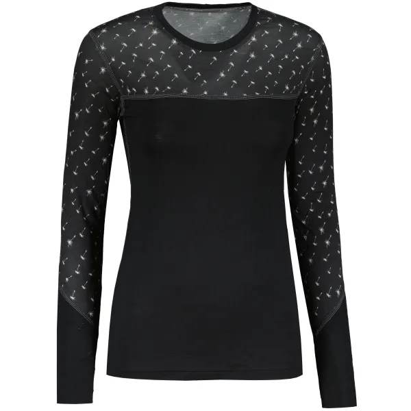  Damen-Thermoshirt SENSOR MERINO IMPRESS 19200025 SCHWARZ/PATTERN 