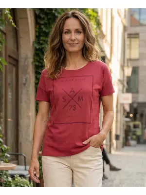 Frauen t -Shirt mit kurzen Ärmeln SAM 73 TANYA WT 826 DUNKELROSA