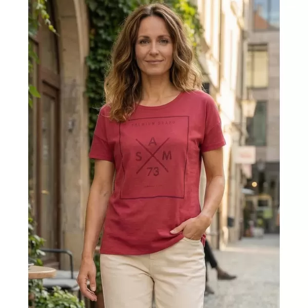  Frauen t -Shirt mit kurzen Ärmeln SAM 73 TANYA WT 826 DUNKELROSA 
