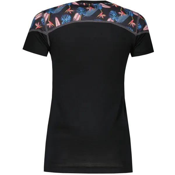  Damen-Thermoshirt SENSOR MERINO IMPRESS 21100008 SCHWARZ/FLORAL 