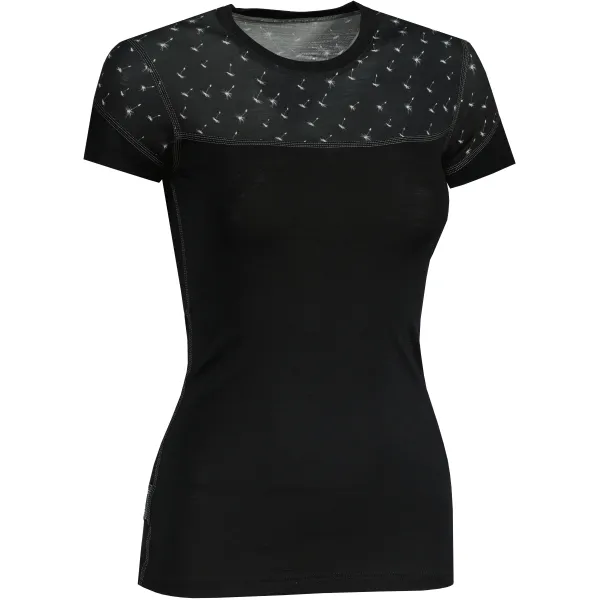  Damen-Thermoshirt SENSOR MERINO IMPRESS 21100006 SCHWARZ/SCHWARZ/PATTERN 