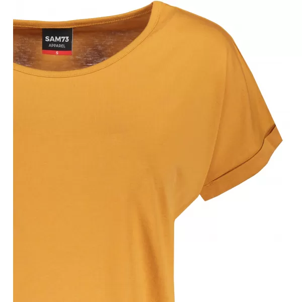  Frauen t -Shirt mit kurzen Ärmeln SAM 73 LEAH WT 828 DUNKLER OCKER 