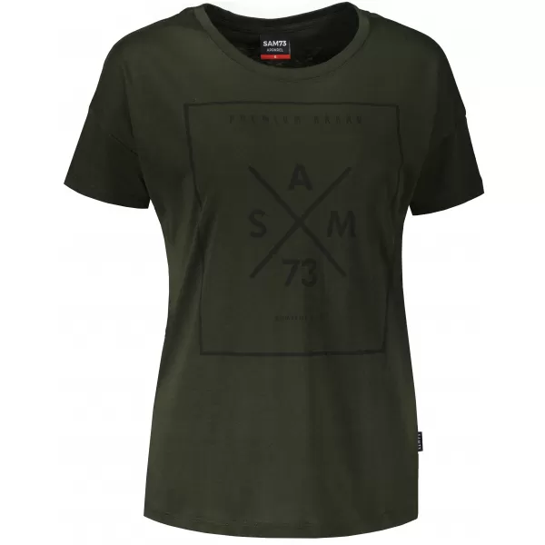 Frauen t -Shirt mit kurzen Ärmeln SAM 73 TANYA WT 826 ARMEE 