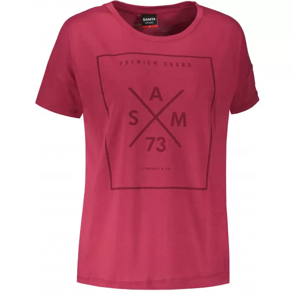  Frauen t -Shirt mit kurzen Ärmeln SAM 73 TANYA WT 826 DUNKELROSA 
