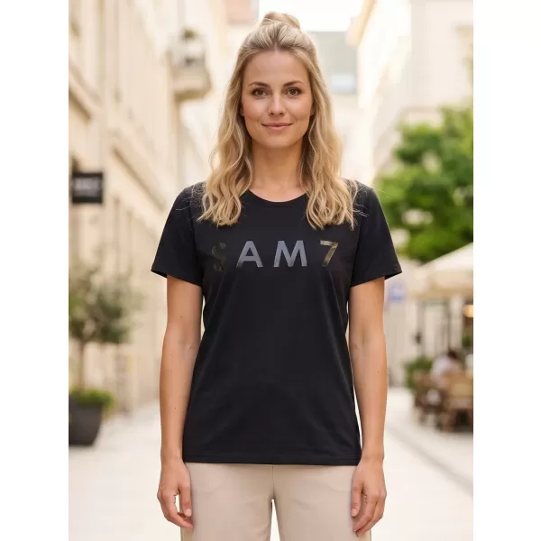  Frauen t -Shirt mit kurzen Ärmeln SAM 73 JOHANNA WT 835 SCHWARZ 