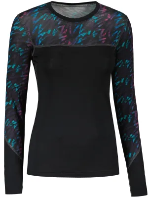 Damen-Thermoshirt SENSOR MERINO IMPRESS 21200018 SCHWARZ/STRIPES