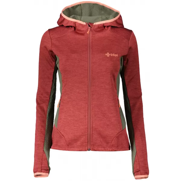  Fleece-Sweatshirt für Damen KILPI ALANIS-W QL0307KI DUNKELROT 