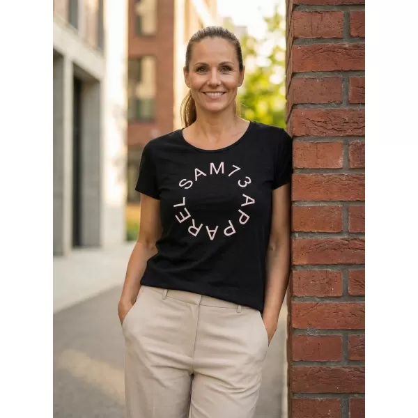  Frauen t -Shirt mit kurzen Ärmeln SAM 73 ARIAS WT 825 SCHWARZ 