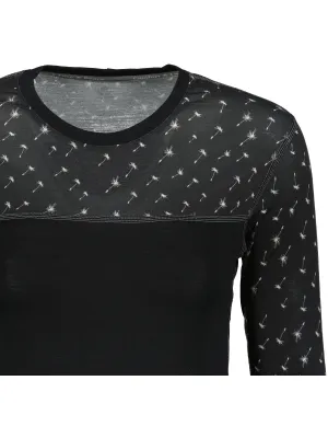 Damen-Thermoshirt SENSOR MERINO IMPRESS 19200025 SCHWARZ/PATTERN