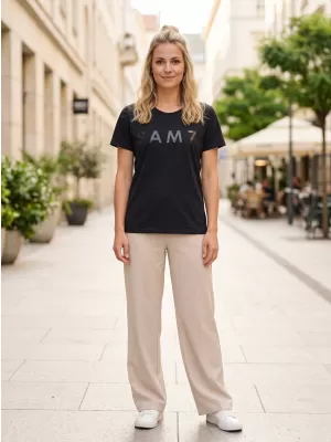 Frauen t -Shirt mit kurzen Ärmeln SAM 73 JOHANNA WT 835 SCHWARZ