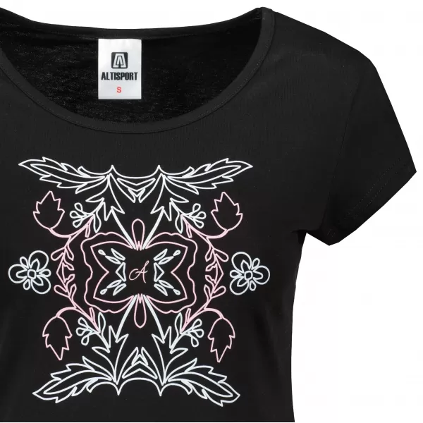  Damen-T-Shirt ALTISPORT ALW125122 SCHWARZ ROSA 