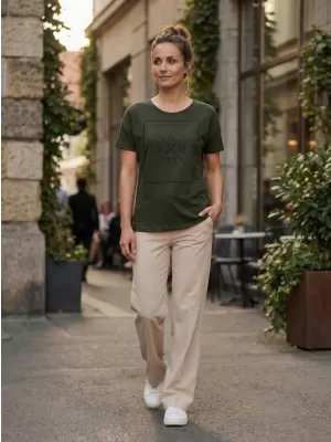 Frauen t -Shirt mit kurzen Ärmeln SAM 73 TANYA WT 826 ARMEE