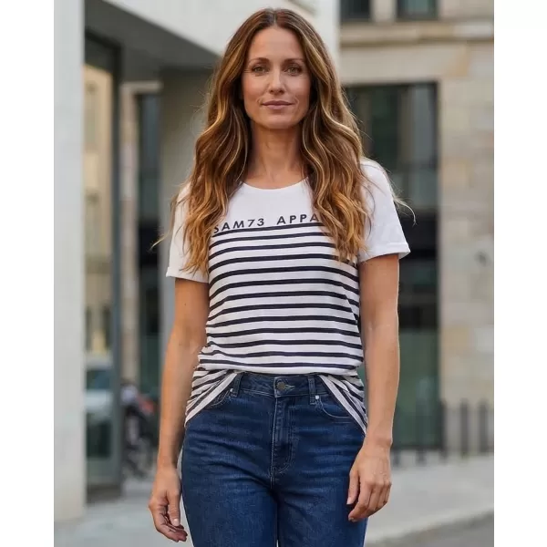  Frauen t -Shirt mit kurzen Ärmeln SAM 73 LANE WT 834 WEIß 