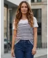 Frauen t -Shirt mit kurzen Ärmeln SAM 73 LANE WT 834 WEIß