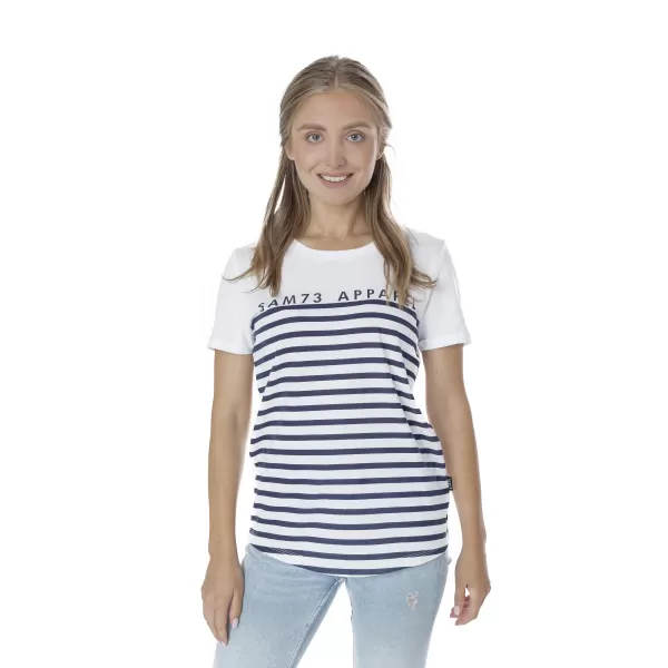  Frauen t -Shirt mit kurzen Ärmeln SAM 73 LANE WT 834 WEIß 