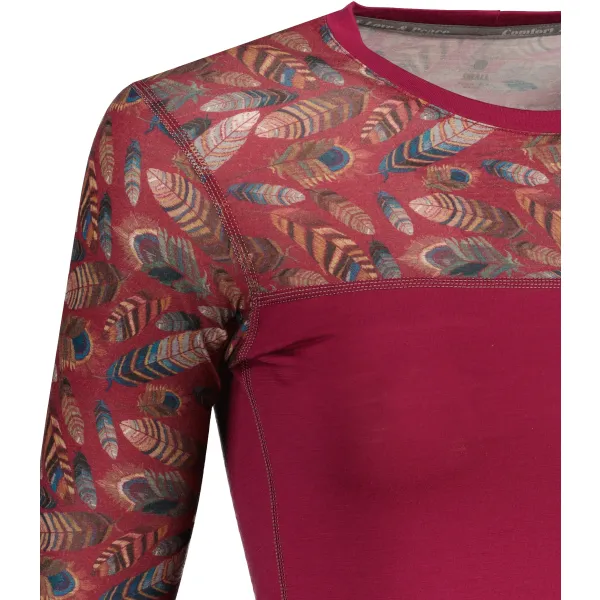  Damen-Thermoshirt SENSOR MERINO IMPRESS 21200019 LILA/FEATHER 