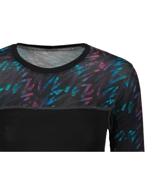 Damen-Thermoshirt SENSOR MERINO IMPRESS 21200018 SCHWARZ/STRIPES