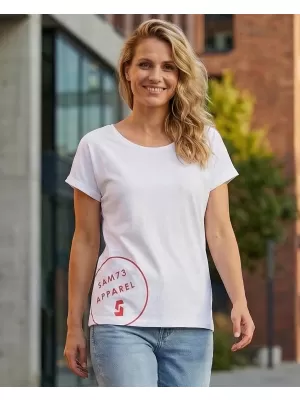 Frauen t -Shirt mit kurzen Ärmeln SAM 73 LEAH WT 828 WEIß