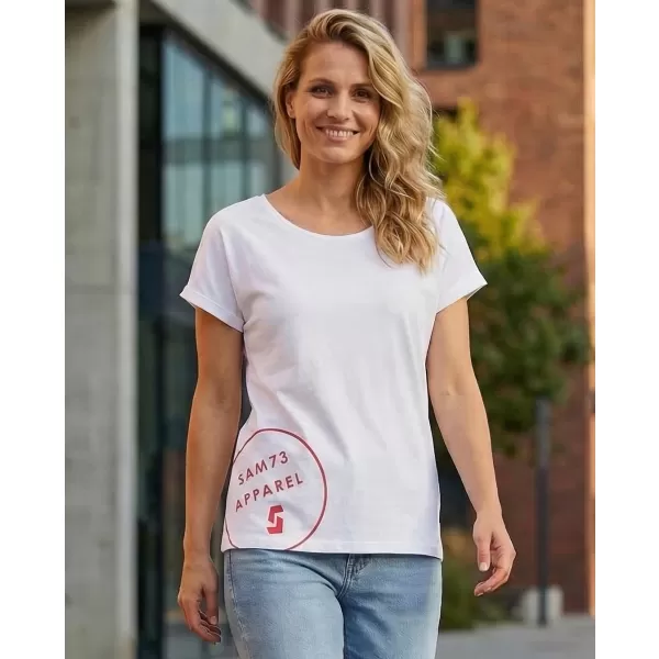  Frauen t -Shirt mit kurzen Ärmeln SAM 73 LEAH WT 828 WEIß 