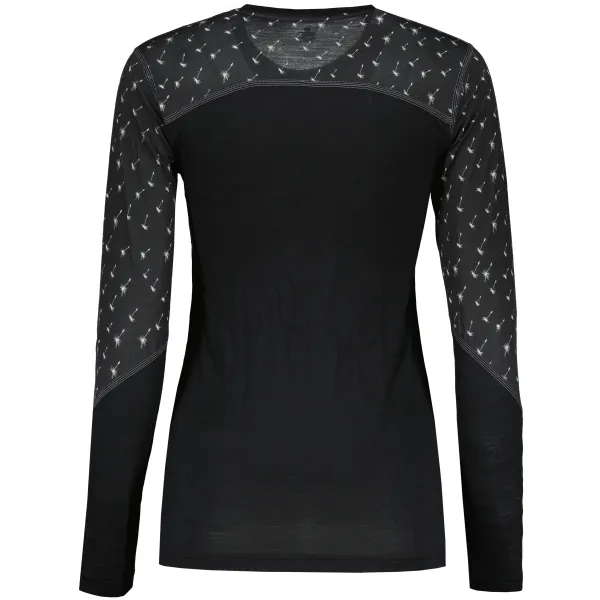 Damen-Thermoshirt SENSOR MERINO IMPRESS 19200025 SCHWARZ/PATTERN 