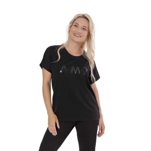  Frauen t -Shirt mit kurzen Ärmeln SAM 73 JOHANNA WT 835 SCHWARZ 