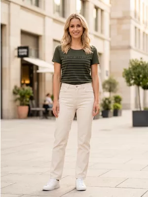 Frauen t -Shirt mit kurzen Ärmeln SAM 73 LANE WT 834 ARMEE