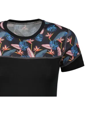 Damen-Thermoshirt SENSOR MERINO IMPRESS 21100008 SCHWARZ/FLORAL