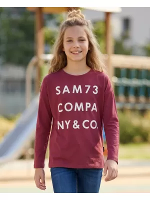 Girl's T -Shirt mit langen Ärmeln SAM 73 KAT GT 557 DUNKELROSA