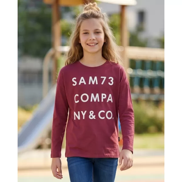  Girl's T -Shirt mit langen Ärmeln SAM 73 KAT GT 557 DUNKELROSA 