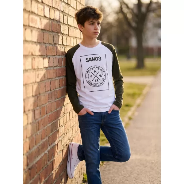  Boy T -Shirt mit langen Ärmeln SAM 73 JACK BT 553 WEIß 