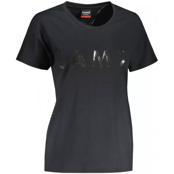  Frauen t -Shirt mit kurzen Ärmeln SAM 73 JOHANNA WT 835 SCHWARZ 