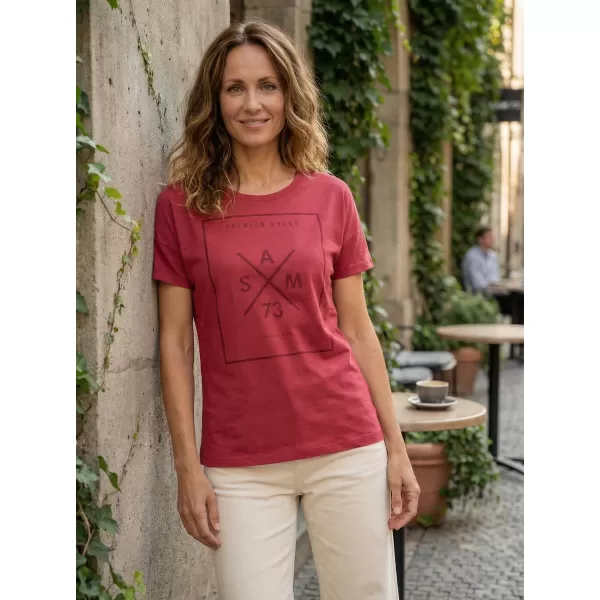  Frauen t -Shirt mit kurzen Ärmeln SAM 73 TANYA WT 826 DUNKELROSA 