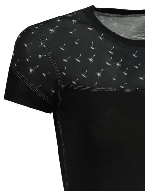 Damen-Thermoshirt SENSOR MERINO IMPRESS 21100006 SCHWARZ/SCHWARZ/PATTERN