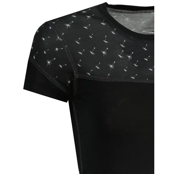  Damen-Thermoshirt SENSOR MERINO IMPRESS 21100006 SCHWARZ/SCHWARZ/PATTERN 
