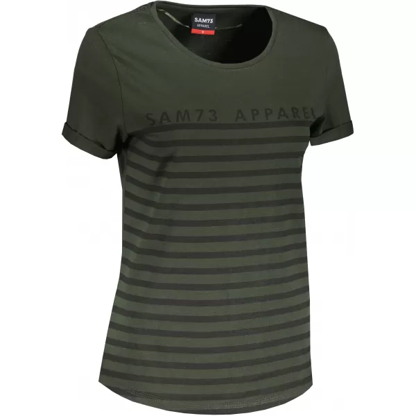  Frauen t -Shirt mit kurzen Ärmeln SAM 73 LANE WT 834 ARMEE 