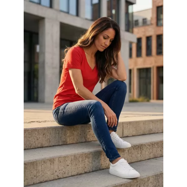  Frauen t -Shirt mit kurzen Ärmeln SAM 73 UNA WT 866 ROT 