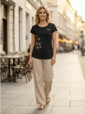 Damen-T-Shirt ALTISPORT ALW132122 SCHWARZ UND GOLD