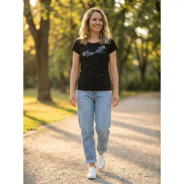  Damen-T-Shirt ALTISPORT ALW128122 SCHWARZ UND BLAU 
