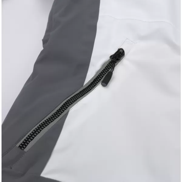  Damen-Skijacke HANNAH CANNA LEUCHTENDES WEIß/FROSTGRAU 