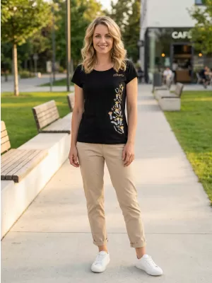 Damen-T-Shirt ALTISPORT ALW130122 SCHWARZ UND GOLD