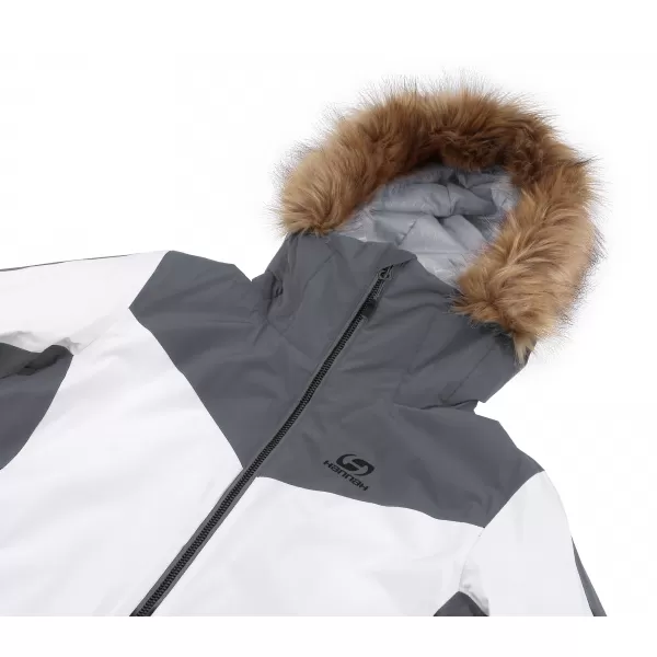  Damen-Skijacke HANNAH CANNA LEUCHTENDES WEIß/FROSTGRAU 