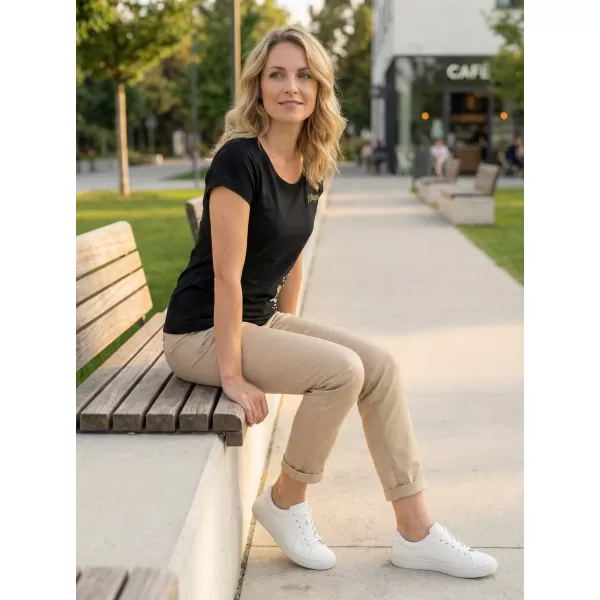  Damen-T-Shirt ALTISPORT ALW130122 SCHWARZ UND GOLD 