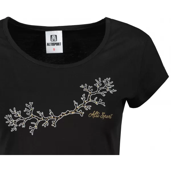 Damen-T-Shirt ALTISPORT ALW128122 SCHWARZ UND GOLD 