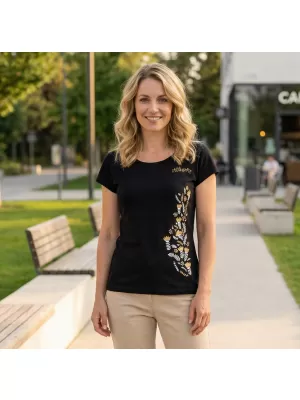 Damen-T-Shirt ALTISPORT ALW130122 SCHWARZ UND GOLD