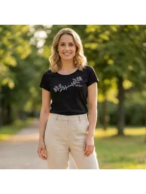 Damen-T-Shirt ALTISPORT ALW128122 SCHWARZ UND GOLD