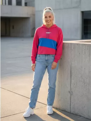Crop-Top-Sweatshirt für Damen PUMA INTL HOODIE TR 531649-14 ROTE BETE LILA