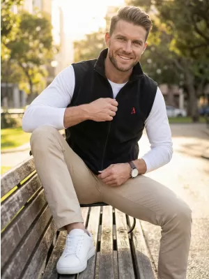 Fleeceweste für Herren ALTISPORT ALM002518 SCHWARZ UND ROT