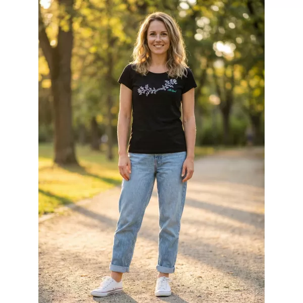  Damen-T-Shirt ALTISPORT ALW128122 SCHWARZ UND BLAU 