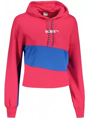 Crop-Top-Sweatshirt für Damen PUMA INTL HOODIE TR 531649-14 ROTE BETE LILA