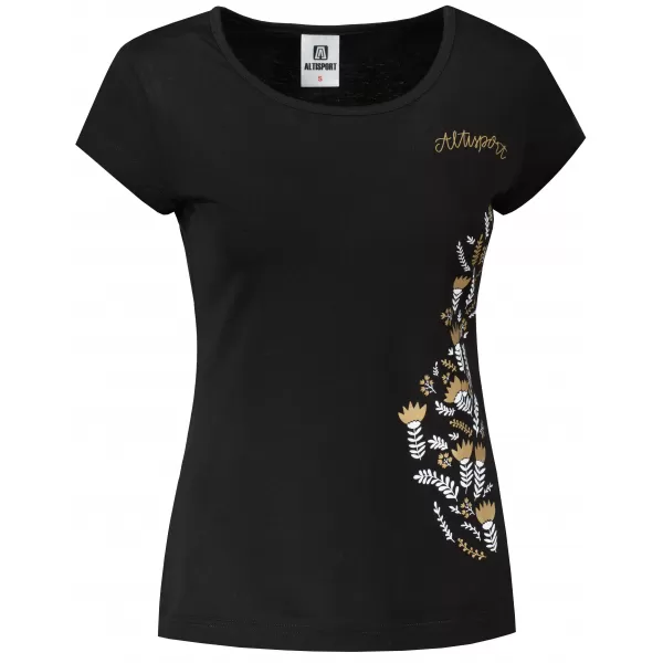  Damen-T-Shirt ALTISPORT ALW130122 SCHWARZ UND GOLD 